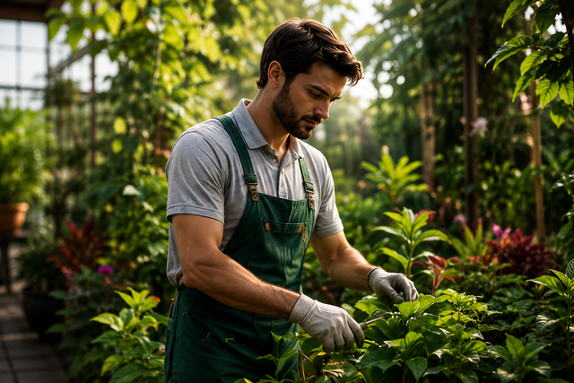 The Grower in a plant nursery