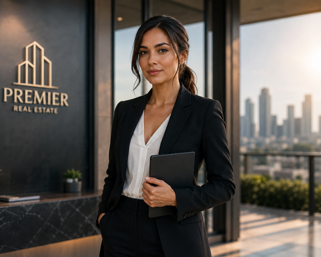 Presenter in a real-estate office